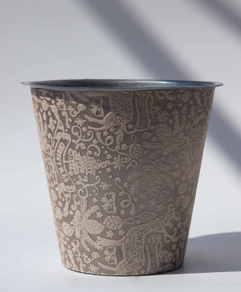 Cloth Covered Flower Pots with Christmas Christmas pattern