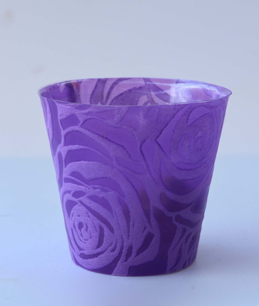 Cloth Covered Flower Pots with Flower Pattern