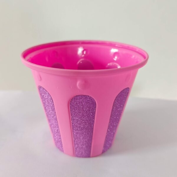 Pink Glitter Patchwork Planter Cover