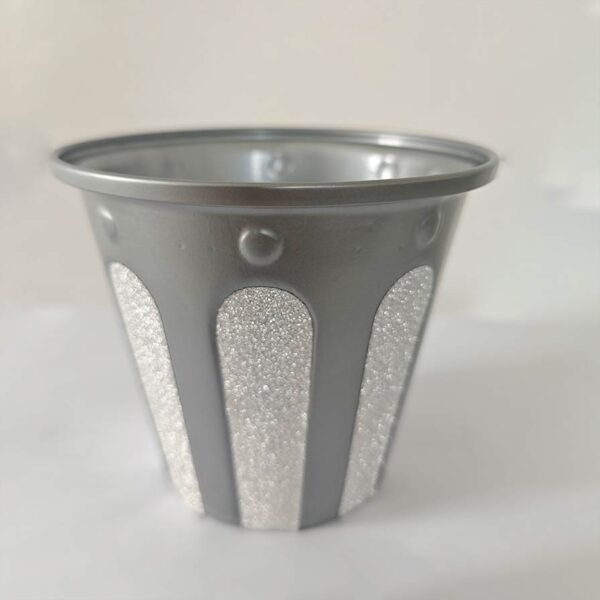 Silver Glitter Patchwork Planter Cover